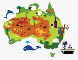 卡通旅游地图澳洲卡通旅游动图高清图片