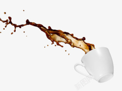 倾倒咖啡撒泼的咖啡高清图片