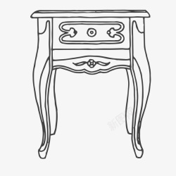 线条一套家具家具桌子装饰案矢量图高清图片