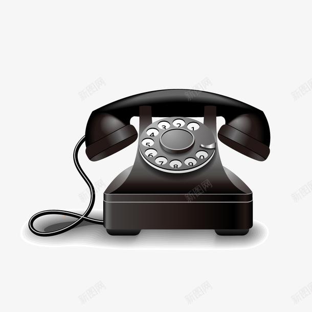 怀旧拨号盘红色电话机图标矢量图ai_新图网 https://ixintu.com 办公电话 怀旧 拨号盘 有线电话 电话机 老式电话 通讯器材 黑色 矢量图