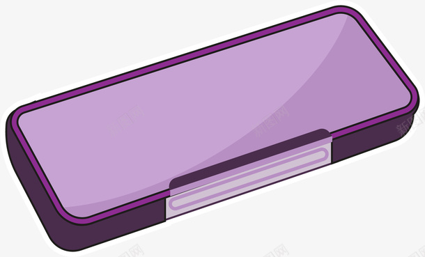 紫色立体铅笔盒png免抠素材_新图网 https://ixintu.com 卡通笔袋 卡通铅笔盒 文具盒笔袋 矢量铅笔盒 笔袋 紫色 铅笔盒