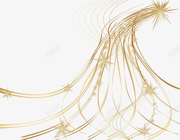 金色动态线条发光元素矢量图ai免抠素材_新图网 https://ixintu.com 线条 节日元素 装饰 金色 矢量图