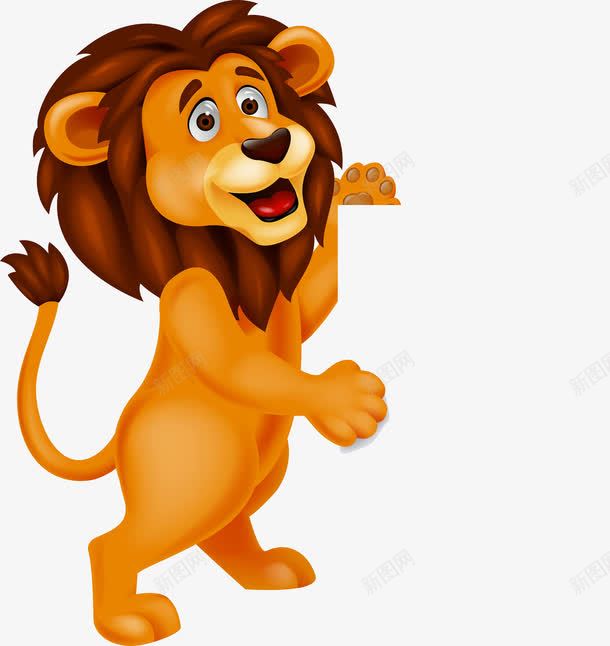站立的狮子png免抠素材_新图网 https://ixintu.com 动物 卡通 开心 微笑 新加坡狮子 森林动物 狮子 猛兽 站立 野兽