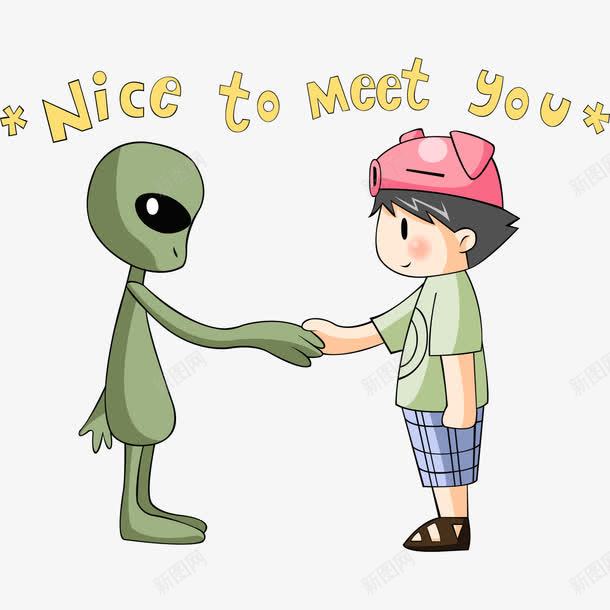 手绘外星人漫画png免抠素材_新图网 https://ixintu.com 创意图 卡通 可爱 外星人 彩色图 手绘图 简单 背景