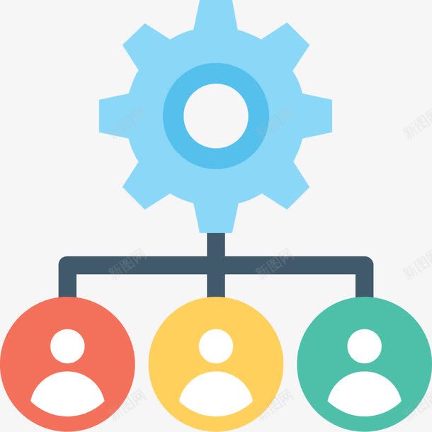 层次结构图标png_新图网 https://ixintu.com 人员架构 商务图表 图标icon 层次结构 组织架构 组织框架 齿轮