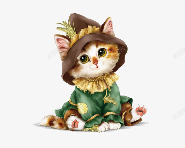可爱小猫咪png免抠素材_新图网 https://ixintu.com 可爱 帽子 猫咪 穿衣服的小猫