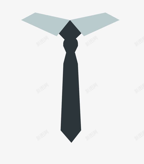 领带png免抠素材_新图网 https://ixintu.com 衬衫领 领带 黑色