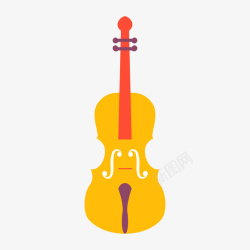 卡通黄色的小提琴素材