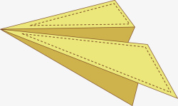 传递讯息黄色的纸飞机矢量图高清图片