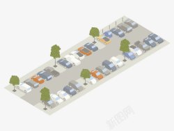 停车场设计插图立体插图室外停车场高清图片