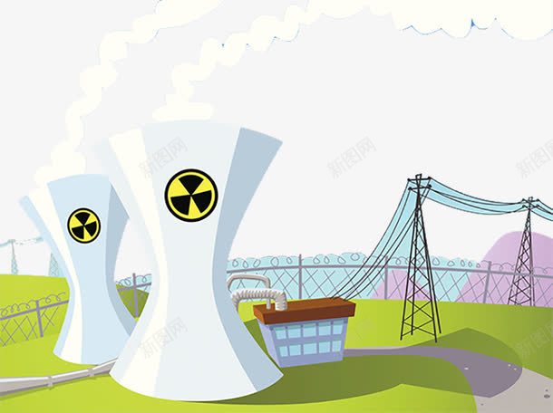 核电站工业污染psd免抠素材_新图网 https://ixintu.com 发电站 核能发电图片 空气污染 能源 辐射