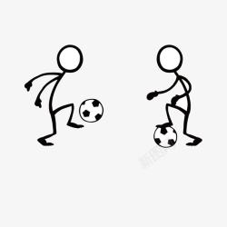 个人运动两个踢足球高清图片