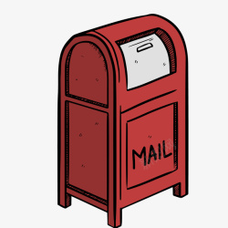 邮件往来红色的复古的信箱矢量图高清图片