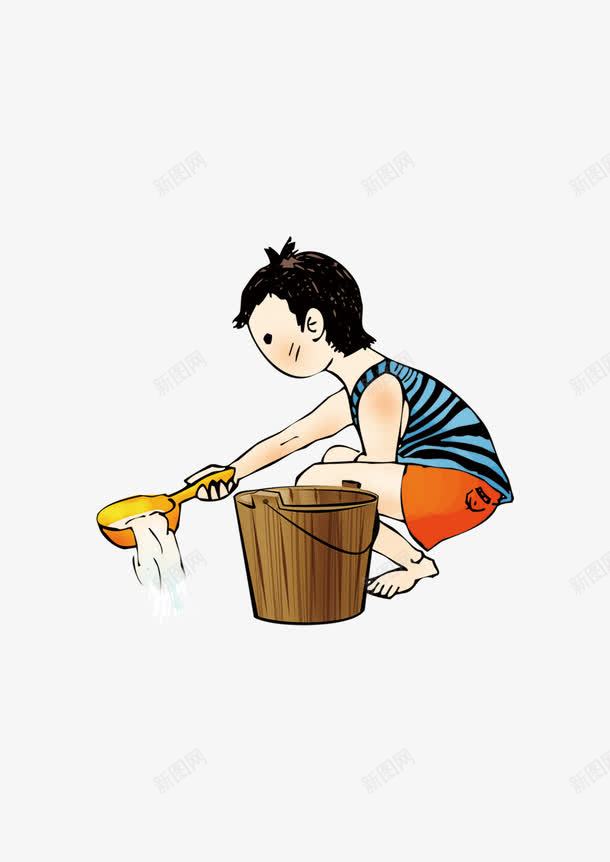 小孩浇水png免抠素材_新图网 https://ixintu.com 做家务 小孩 小男孩 植树节 浇水 种树