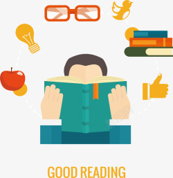 良好习惯认真阅读良好习惯矢量图高清图片