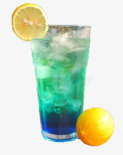 夏日冰饮柠檬蓝柑气泡水高清图片