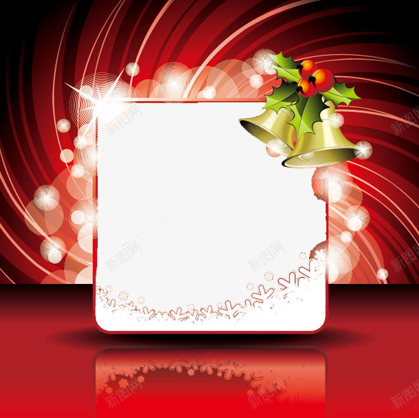 圣诞节的相册png免抠素材_新图网 https://ixintu.com 圣诞节的风格 圣诞节铃铛 星光旋转 炫彩背景 相册夹 红色的衬托 雪花