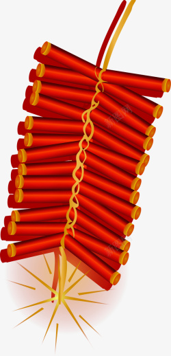 新年红色大串鞭炮素材