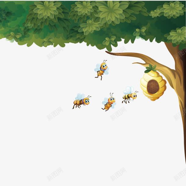 蜜蜂蜂巢png免抠素材_新图网 https://ixintu.com 回家蜜蜂 大树 蜂窝 蜜蜂 蜜蜂窝