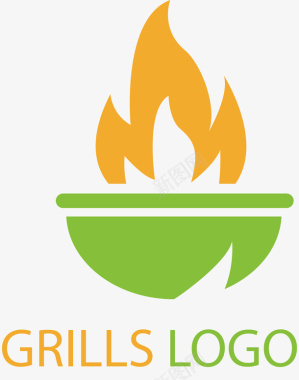 火苗中式餐饮logo矢量图图标图标