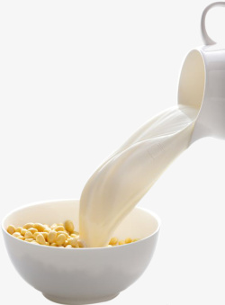 牛奶搭配牛奶陶瓷杯黄豆高清图片