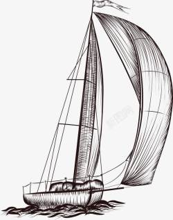 起点征程迎风航行的帆船高清图片