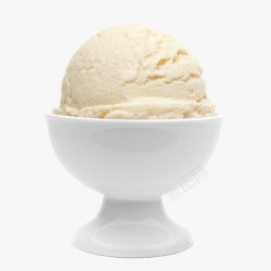 白色杯子里的香草味的冰激凌素材