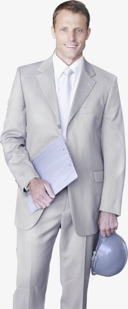 精美正装领带手拿安全帽文件夹的正装商务男士高清图片