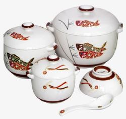 骨瓷汤盅日式整套炖罐高清图片