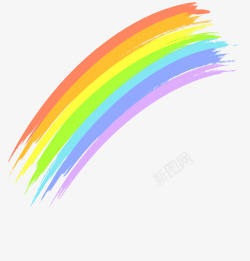 彩虹色块手绘彩虹笔刷高清图片