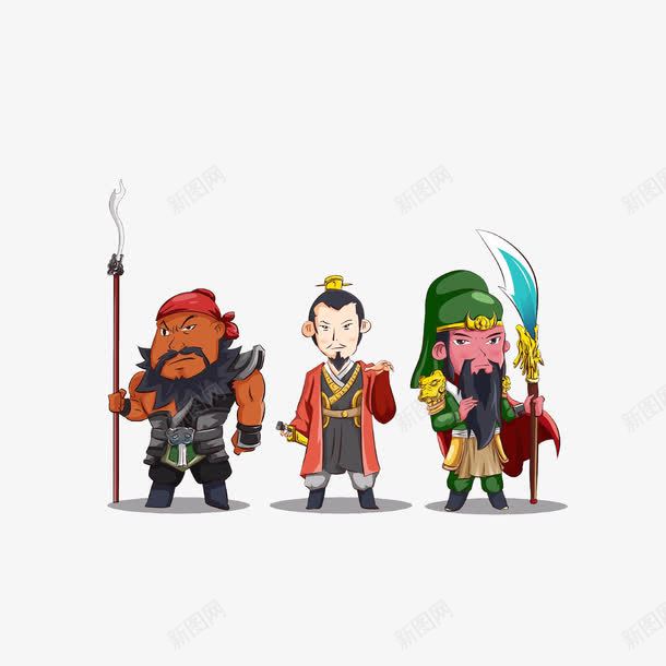 三国人物png免抠素材_新图网 https://ixintu.com 三国 三国风 书生 刘关张 武将