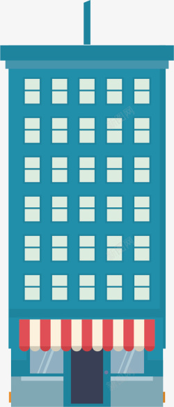 住房小区蓝色的宏伟建筑矢量图高清图片