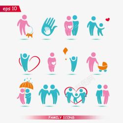 爱健康彩色和谐家庭logo图标高清图片