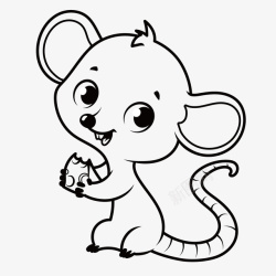 咆哮小老鼠图标简笔画手绘的小老鼠图标高清图片