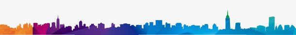 蓝色城市剪影png免抠素材_新图网 https://ixintu.com 天际线 拼色城市 都市剪影