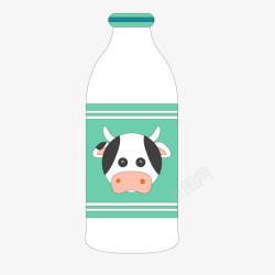 卡通扁平化牛奶饮品素材