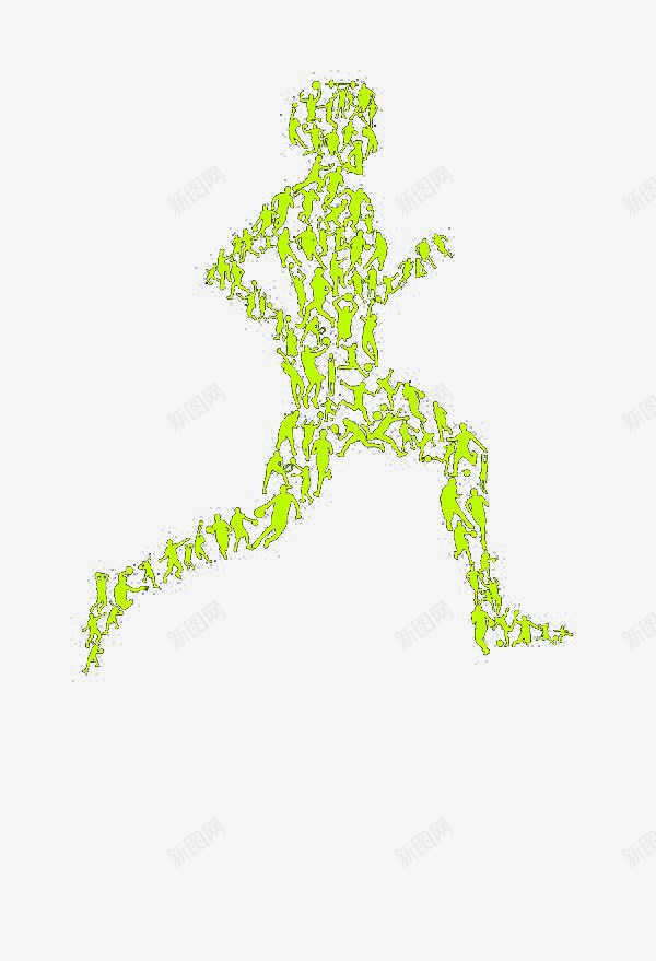 各种运动汇聚成一个奔跑的人png免抠素材_新图网 https://ixintu.com 剪影 汇聚 绿色 运动造型