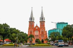 城市教堂胡志明市越南风情高清图片