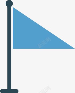 蓝色三角形旗子图标图标