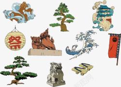 狮子石像效果图日本元素片高清图片
