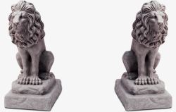 石狮雕像装饰图案素材