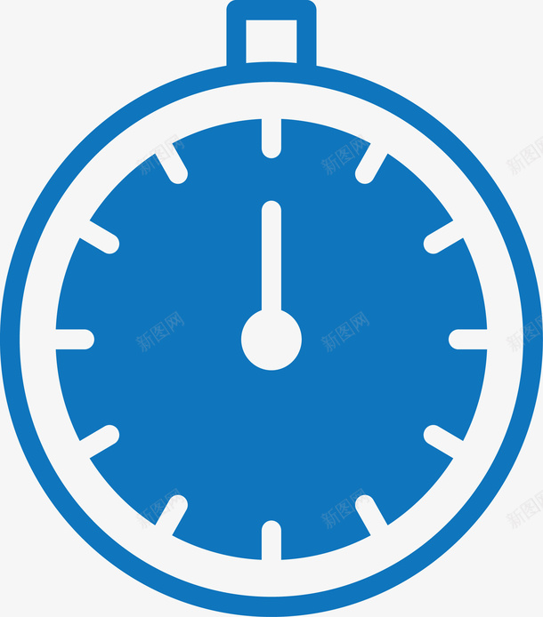 蓝色卡通怀表图标png_新图网 https://ixintu.com 分秒必争 分针 图标 圆形定时器图标矢量图 定时器 怀表 时针 时间 秒表 蓝色 计时 钟表