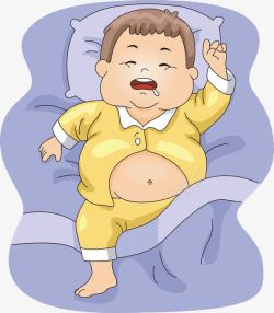 露出的松子仁卡通可爱插图睡觉露出大肚腩高清图片
