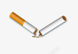 断成两节世界无烟日折断的香烟高清图片