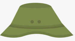 墨绿色卡通风格渔夫帽矢量图素材