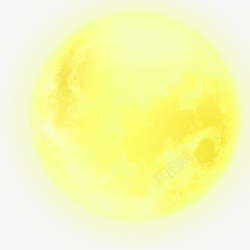 黄色发光月球月亮装饰图案素材