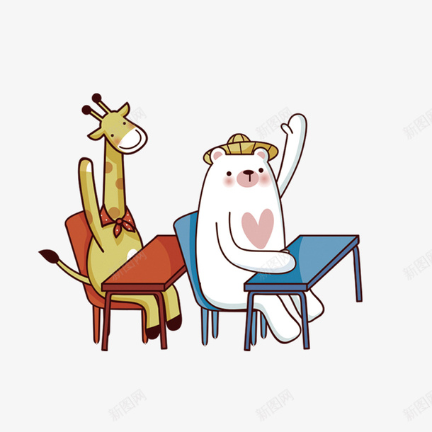 上课举手的动物png免抠素材_新图网 https://ixintu.com 上课 上课插图 举手 举手答题 动物设计 卡通 可爱 回答问题 学习 手绘 高举手臂