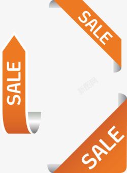 橙色SALE销售标签素材