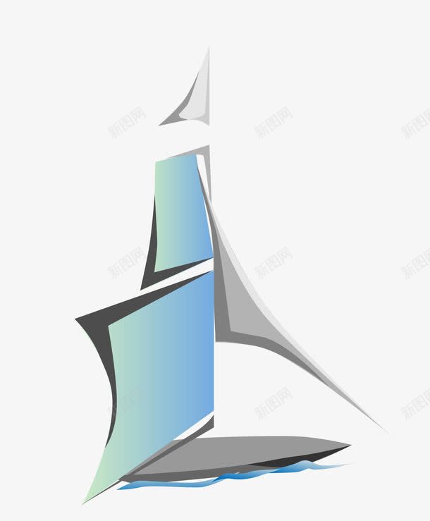 蓝色一帆风顺图标png_新图网 https://ixintu.com 一帆风顺 卡通手绘 图案图标 帆船 扬帆起航 杨帆起航