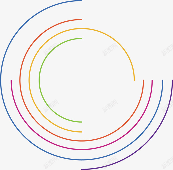 五彩线条环形边框矢量图ai免抠素材_新图网 https://ixintu.com 五彩线条 彩色线条 矢量png 线性 线条 线条边框 矢量图
